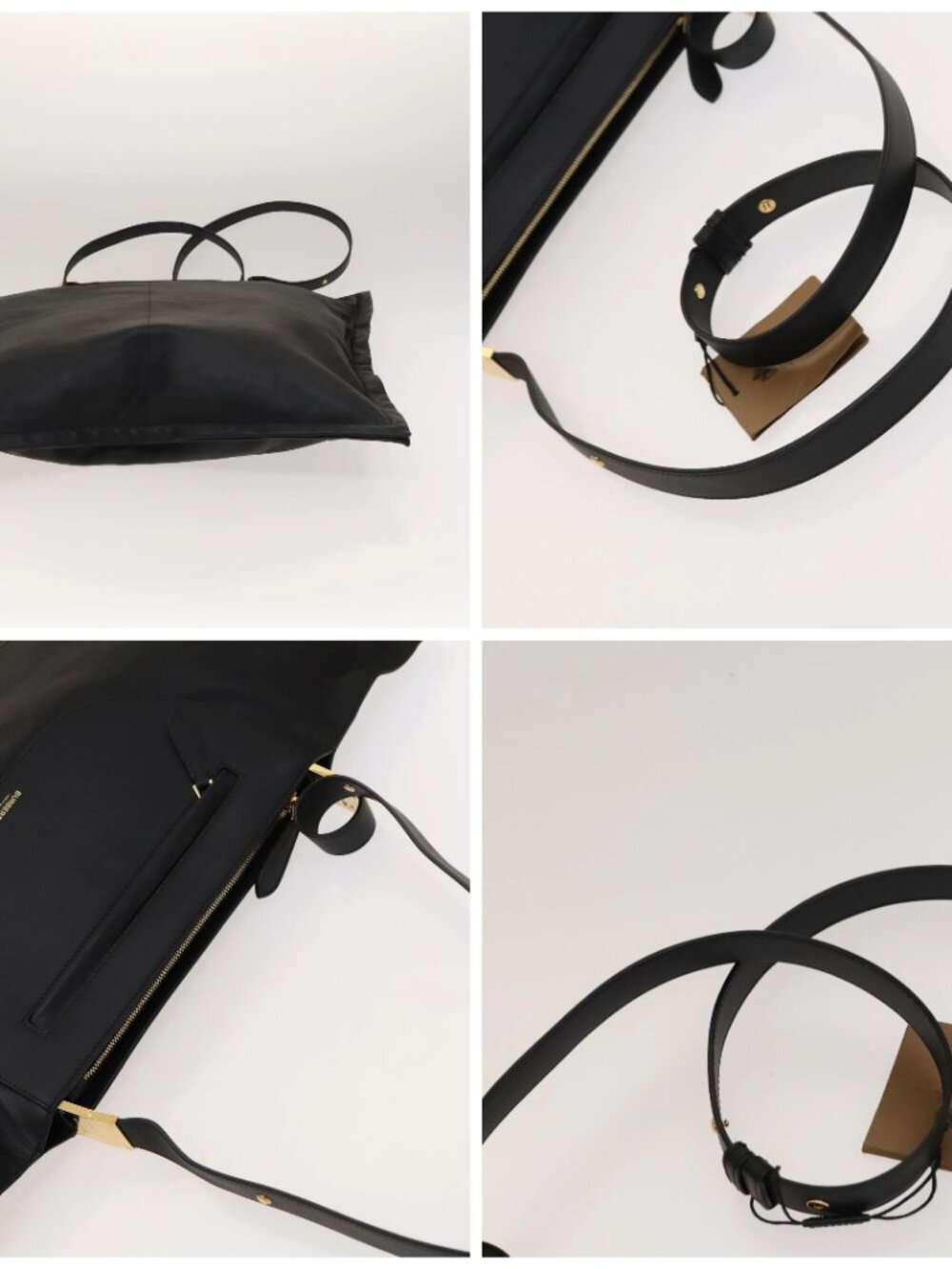 BURBERRY Shoulder Bag Leather Black Gold - Picture 16 of 16